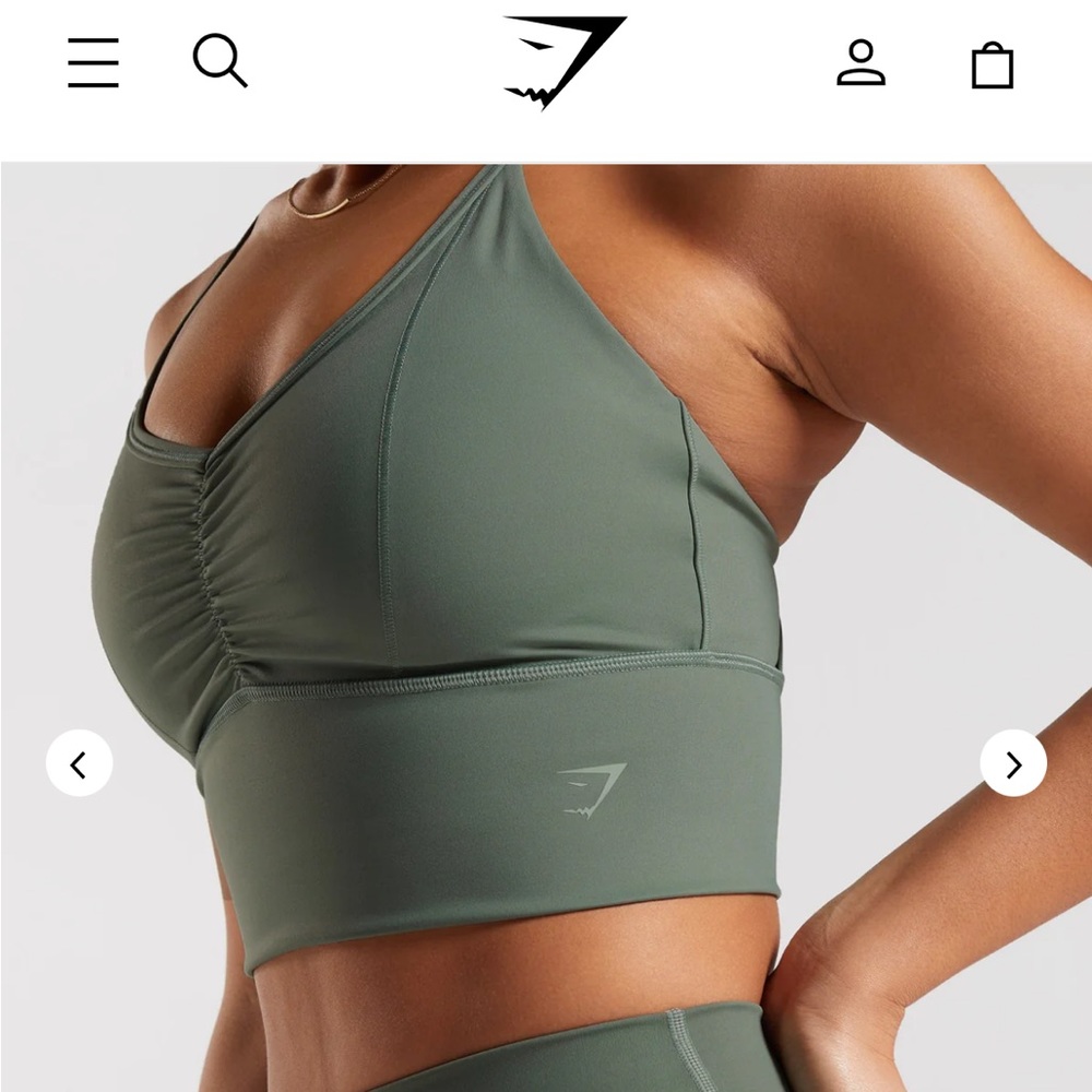 Whitney Simmons Gym Shark Collab. Elevate set- willow green. Top M, Leggings M